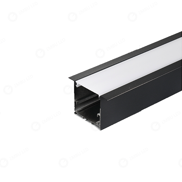 PERFIL ALUMINIO 2 METROS PRETO EMBUTIR 50,4 X 35