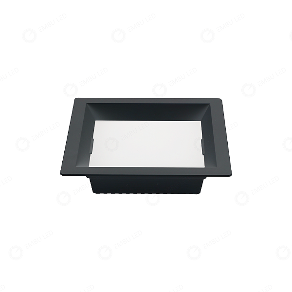 PAINEL DE EMBUTIR LED RECUADO QUADRADO 12W - PRETO - BRANCO NEUTRO
