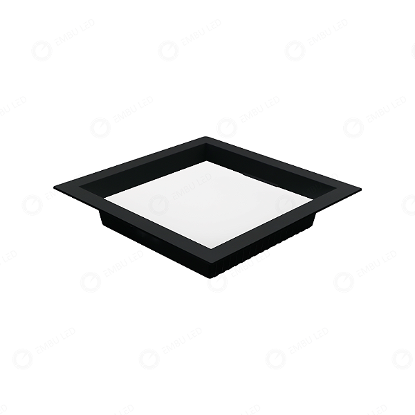 PAINEL DE EMBUTIR LED RECUADO QUADRADO 18W - PRETO - BRANCO QUENTE