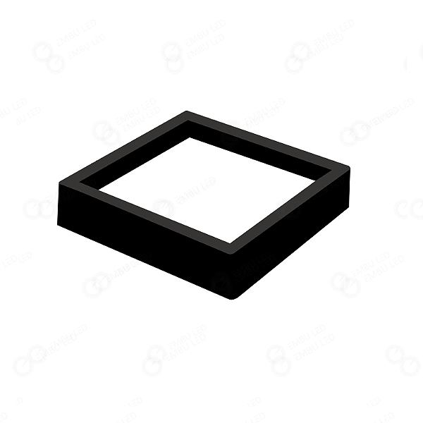 PAINEL DE SOBREPOR LED RECUADO QUADRADO 18W - PRETO - BRANCO QUENTE