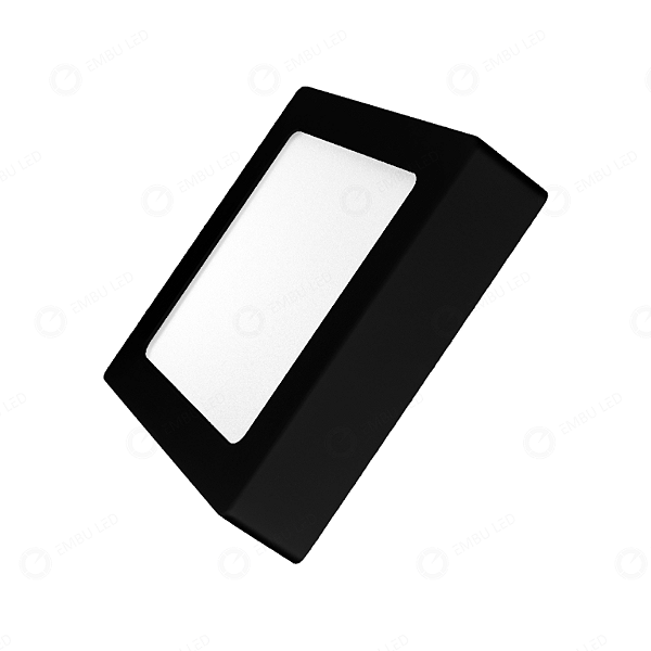 PAINEL DE SOBREPOR LED QUADRADO 18W - PRETO - BRANCO QUENTE