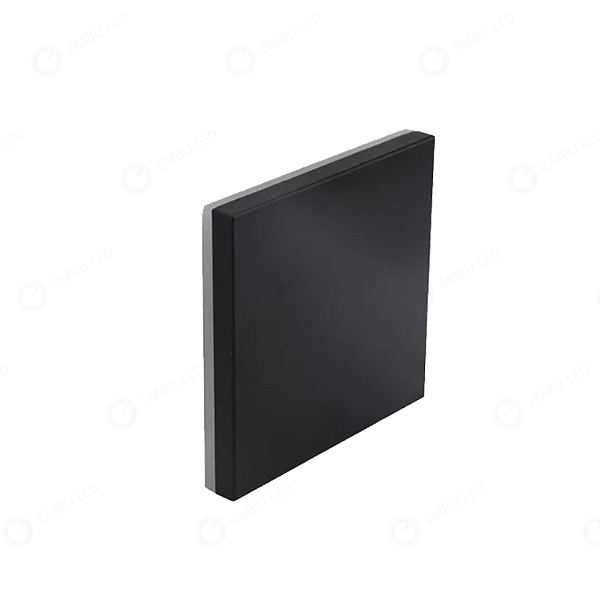 ARANDELA DE PAREDE LUZ INDIRETA QUADRADA PRETA 6W IP65