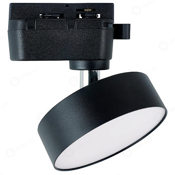 LUMINÁRIA DOWNLIGHT PARA TRILHO - PRETO - 20W - BRANCO FRIO