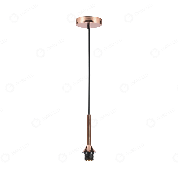 PENDENTE RETRÔ DOURADO ROSÊ E27 S/LAMPADA