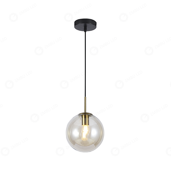 PENDENTE GLASS GLOBO ESFERA ÂMBAR E27 S/LAMPADA