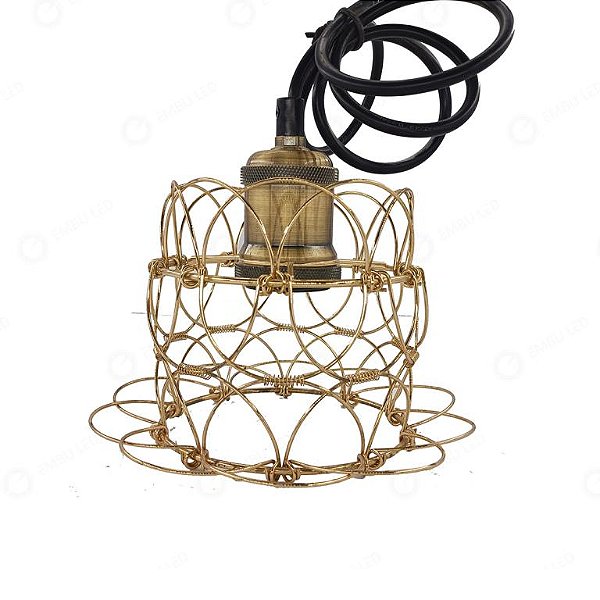 LUMINARIA DECORATIVA PENDENTE MULTIFORMAS CIRCULAR - DOURADO