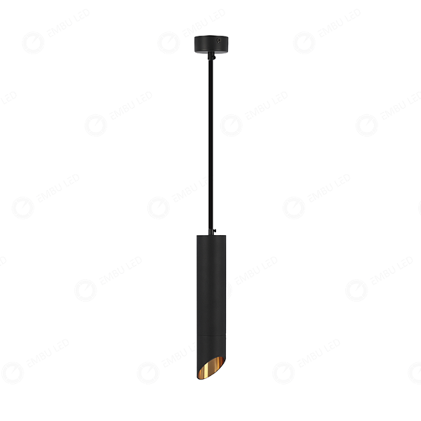 PENDENTE TUBO PRETO 25CM PARA LAMPADA MR16 GU10