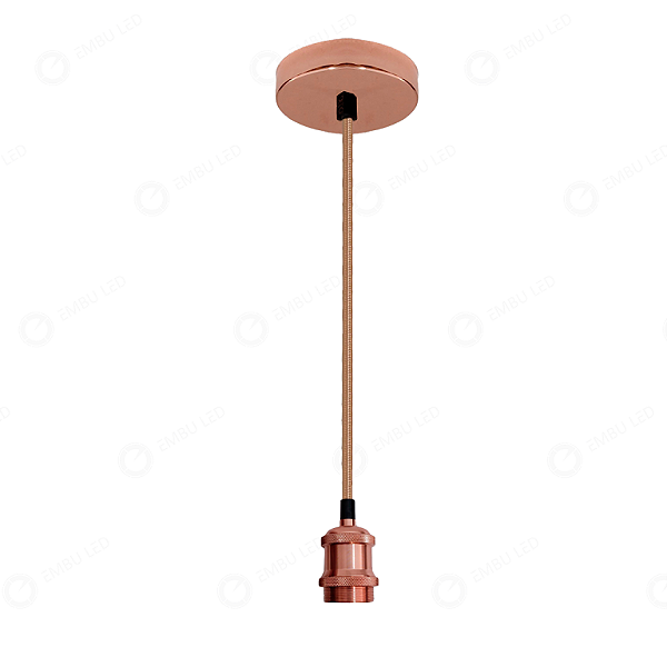 PENDENTE DE METAL REVESTIDO ROSÊ PARA LÂMPADA E27