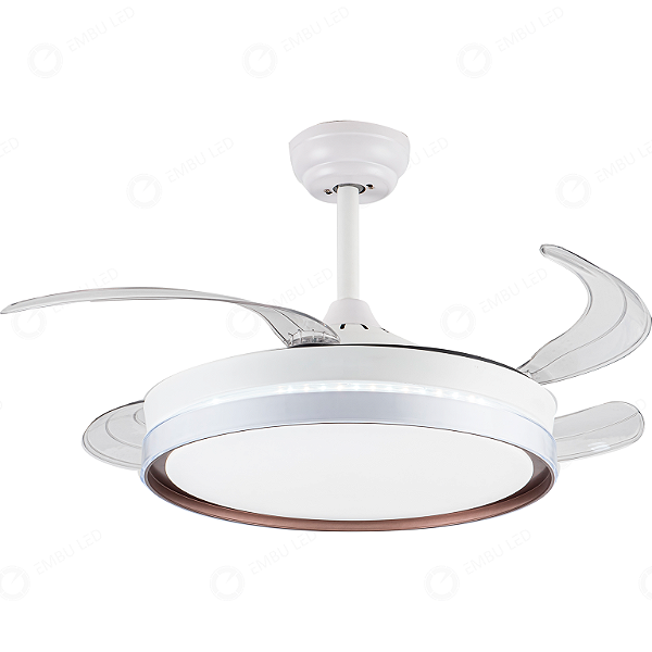 VENTILADOR DE TETO COM PÁ RETRÁTIL E CONTROLE REMOTO - BRANCO