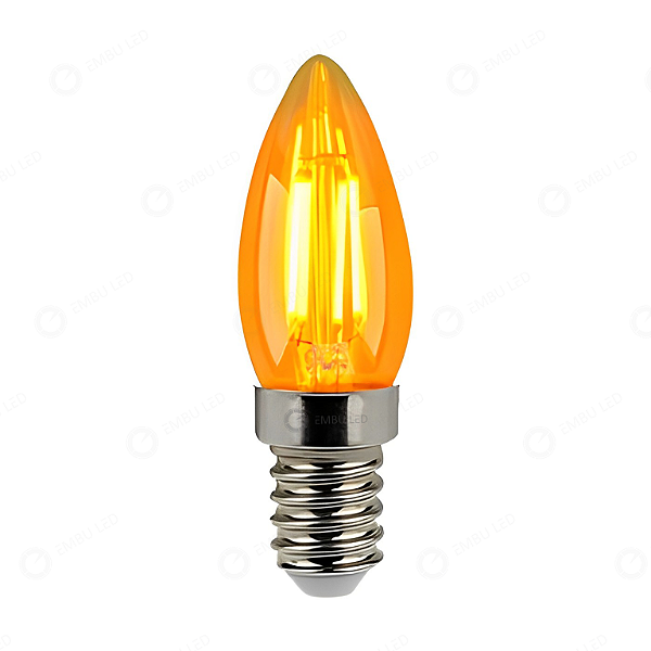 LÂMPADA LED FILAMENTO VELA BALÃO E14 - 4W - ÂMBAR
