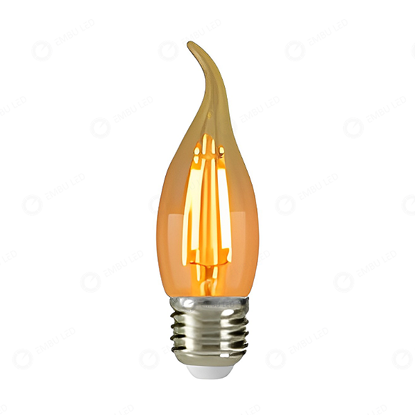 LÂMPADA LED FILAMENTO VELA CHAMA E27 - 4W - ÂMBAR