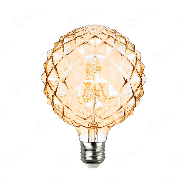 LÂMPADA LED FILAMENTO G95 ABACAXI E27 - 4W - ÂMBAR
