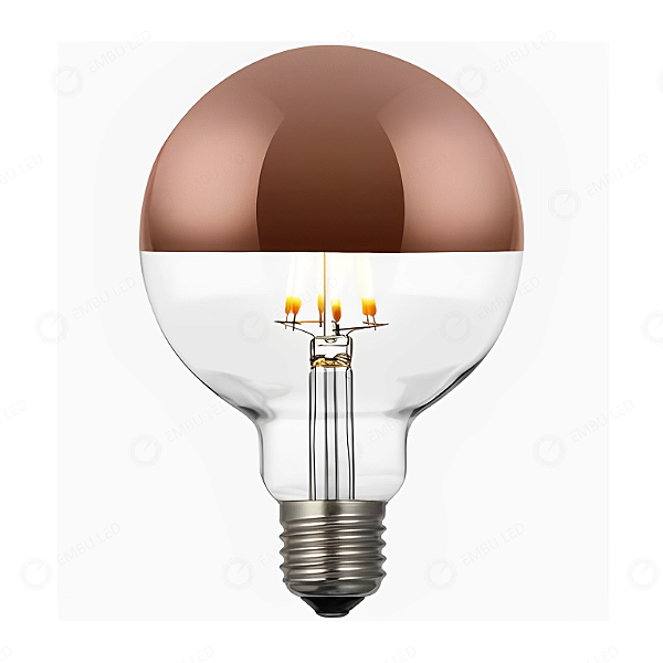 LÂMPADA LED FILAMENTO DEFLETORA G95 - ROSÊ E27 - 4W - ÂMBAR