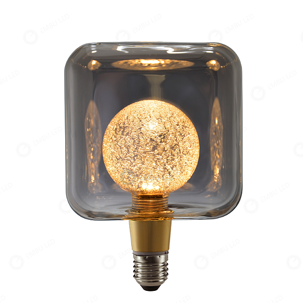 LÂMPADA LED FILAMENTO CUBO BUBBLES FUME 4W 2200K E27