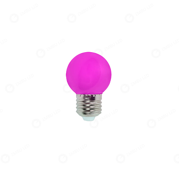 LÂMPADA BOLINHA 1W PINK E27 IP20 110V - 10 UNIDADES