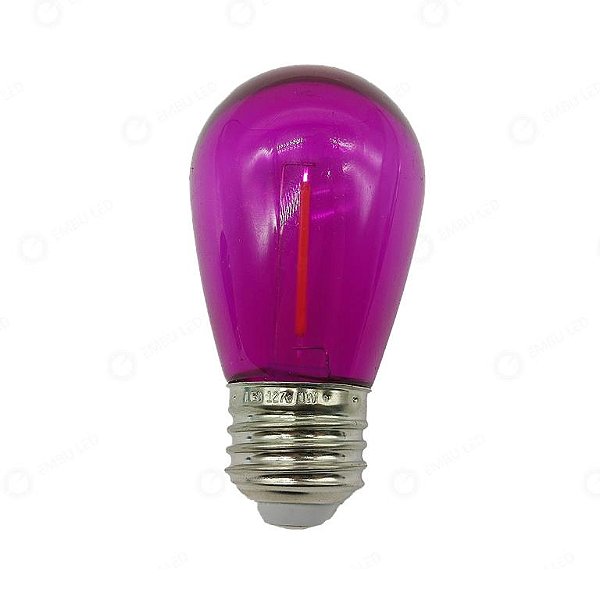LÂMPADA BOLINHA S14 1W PINK E27 IP65 220V - 10 UNIDADES