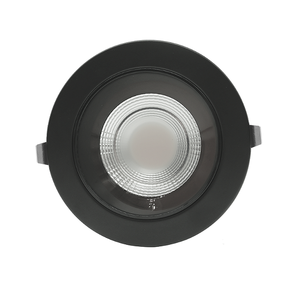 DOWNLIGHT COB EMBUTIR ANTIOFUSCANTE PRETO 30W ALUMINIO