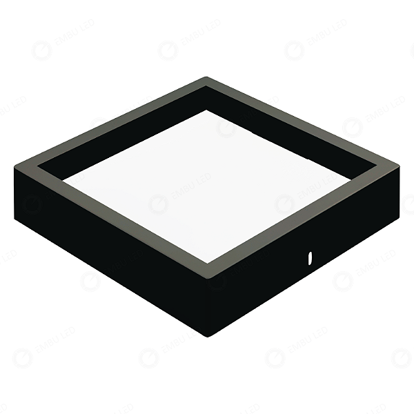 PAINEL DE SOBREPOR LED RECUADO QUADRADO 36W - PRETO - BRANCO QUENTE