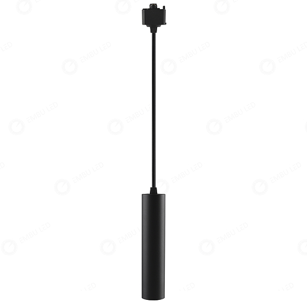 PENDENTE TUBO TRILHO 7W PRETO - BRANCO FRIO
