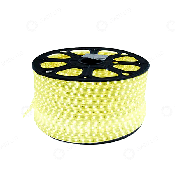 MANGUEIRA CHATA 5050 60LEDS/M 6MM IP65 220V AMARELO