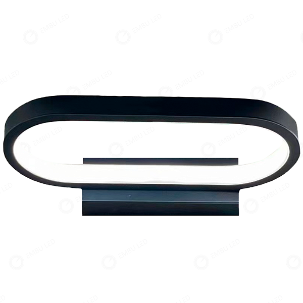 ARANDELA ELIPSE 12W PRETA 3000k