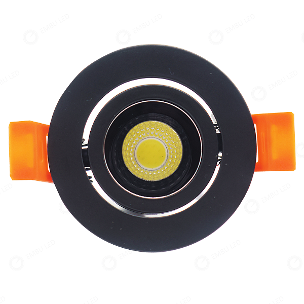 SPOT ASTER 5W PRETO DIRECIONAVEL ALUMINIO - BRANCO FRIO