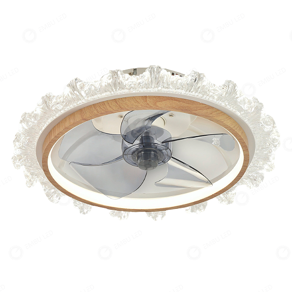 PLAFON LED COM VENTILADOR MINIWIND 23W - MADEIRA CLARA