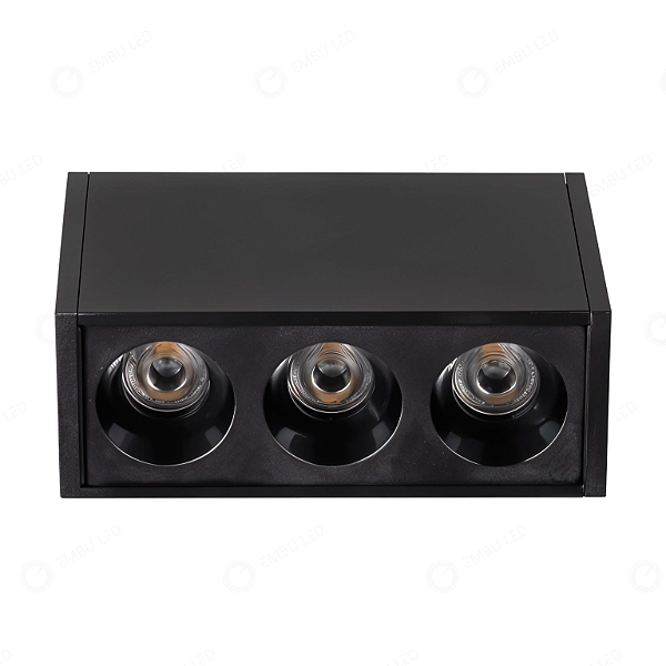 SPOT LED SOBREPOR TRIAD BRANCO 3X2W PRETO - BRANCO NEUTRO
