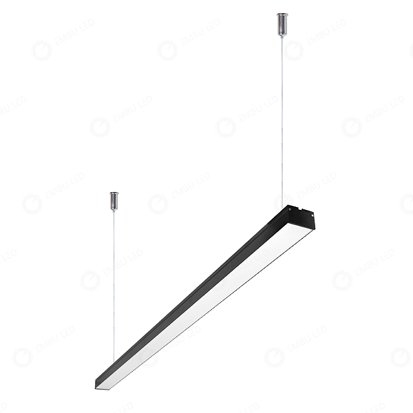 LUMINÁRIA SLIM PENDENTE LED OFFICE ALUMÍNIO PRETO 30W - BRANCO FRIO