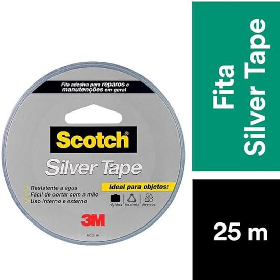 Fita silver tape 45MMX25M prata 3M scotch