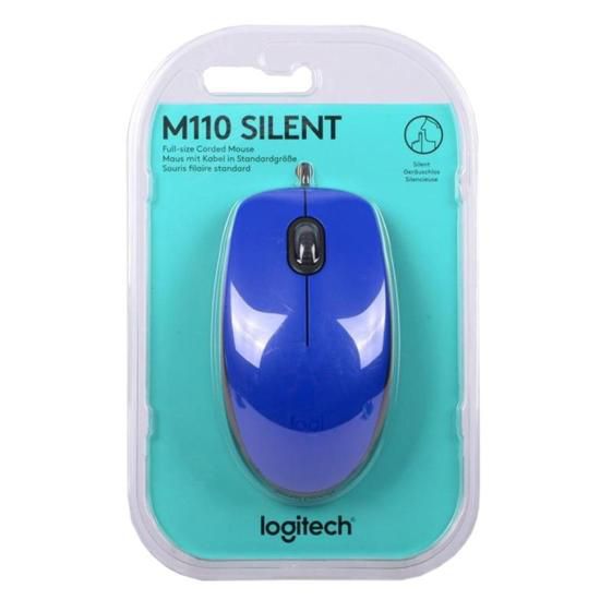 Mouse optico logitech m110 silent usb azul