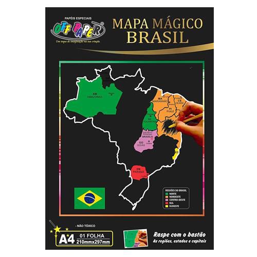 Mapa Magico do Brasil Off Paper com Bastão