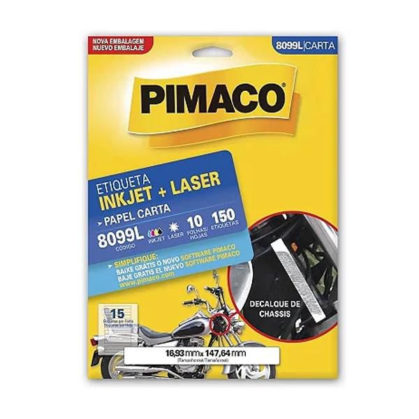 Etiqueta 8099l Decalque De Chassis 10fls Pimaco Inkjet Laser