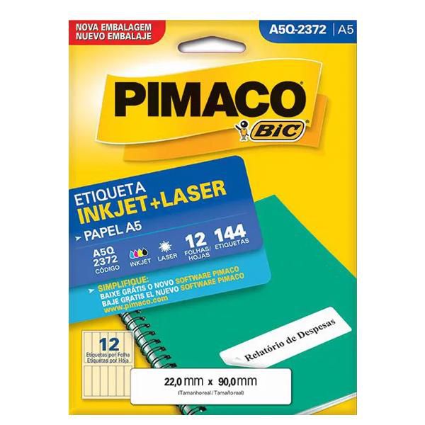 Etiqueta Inkjet/Laser A5Q-2372 Pimaco 22,0 x 90,0