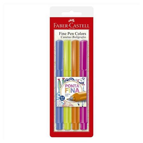 CANETA FINE PEN C/4 CORES - FABER CASTELL