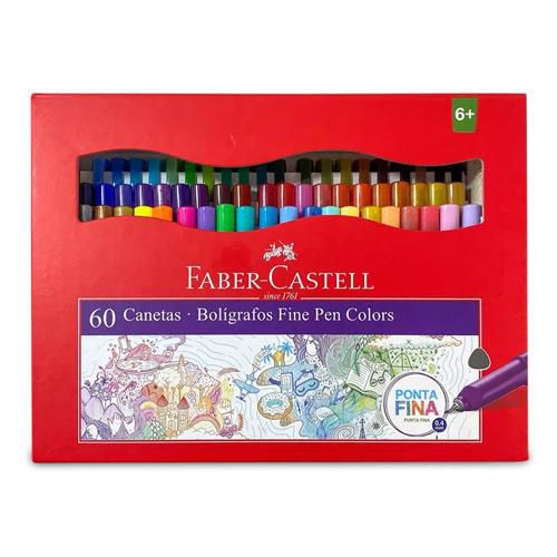 Caneta Ponta Porosa Faber-Castell Fine Pen Colors 60 Cores