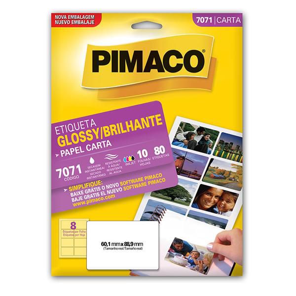 Etiqueta papel glossy 7071 com 10 folhas - Pimaco