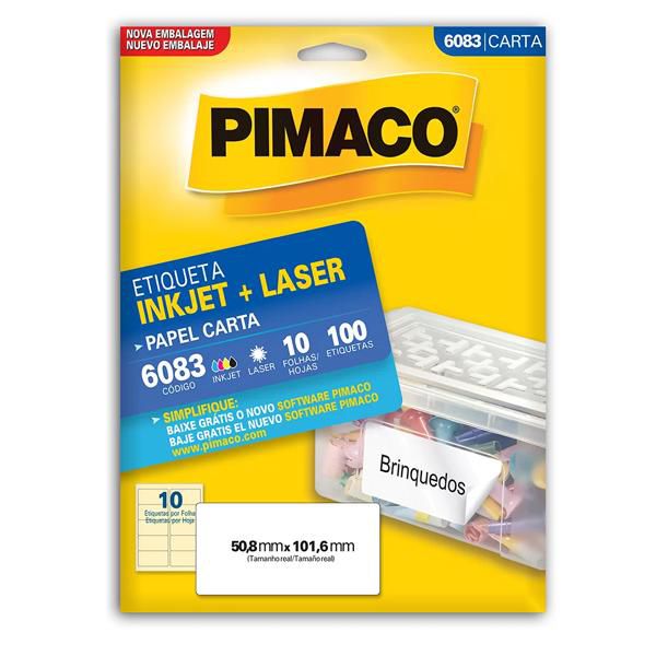 Etiqueta ink-jet/laser Carta 50,8x101,6 6083 Pimaco