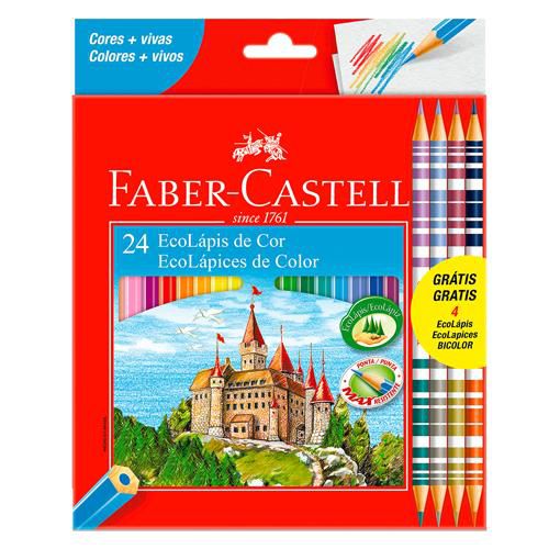 Lápis De Cor Faber-Castell 20 Cores + 4 Lápis Bicolor
