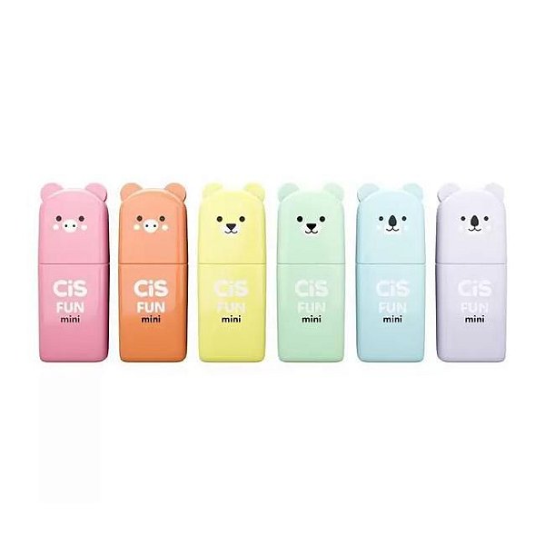 Caneta Marca Texto CIS FUN Mini Pastel 6 Cores - Sertic
