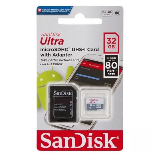 Cartao de memoria 32gb sandisk com adaptador