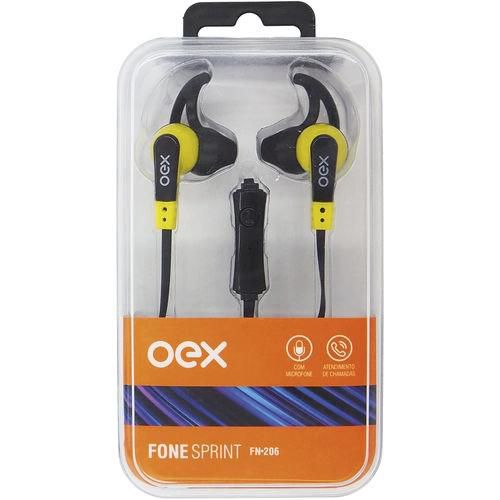 Fone De Ouvido Intra Auricular Oex Fn206 Sprint Amarelo