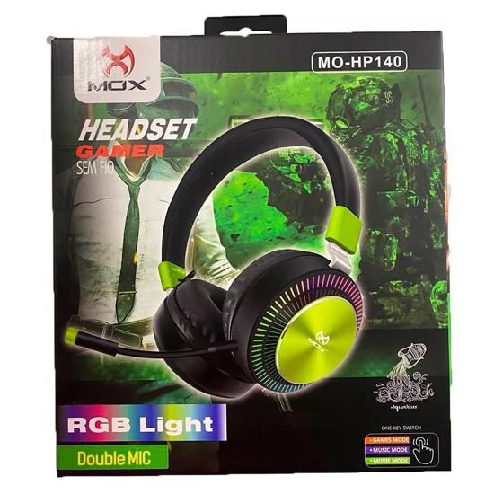 Fone Headset Gamer Som 3d Com Microfone Led Rgb Mox Mo-hp140 Verde