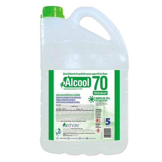 Álcool Líquido 70° Bactericida 5L Hidralcol