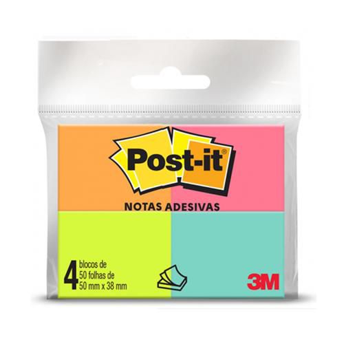 Post-it notas adesivas 653 50 folhas com 4 tropical - 35x50