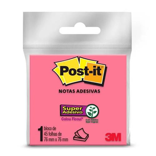 Post-it 3m 654 76mm X 76mm Rosa 45 Folhas 22665