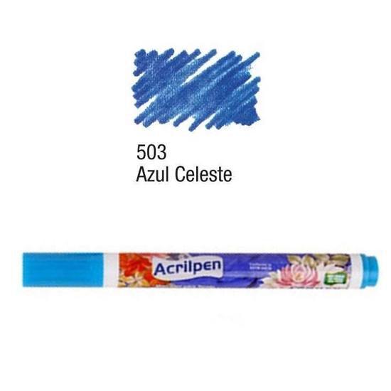 Acrilpen Caneta Para Tecido - Azul Celeste 503 - Acrilex