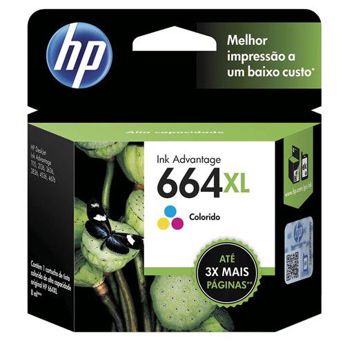 Cartucho de tinta 664XL Colorido F6V30AB