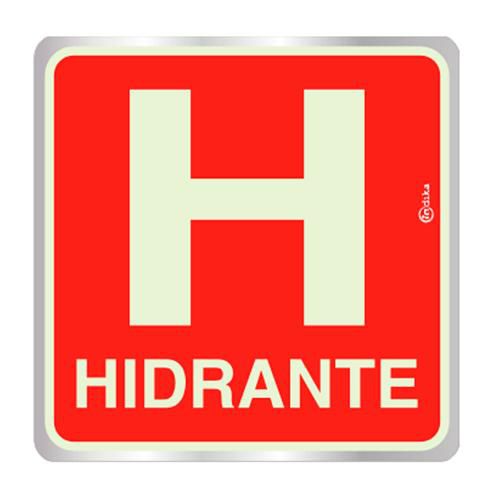 Placa de aviso Hidrante Luminescente 16x16 - f16006 - Indika