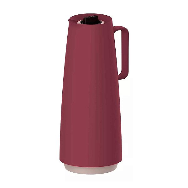 Bule Térmico Tramontina Exata em Plástico Vermelho com Ampola de Vidro 1 L